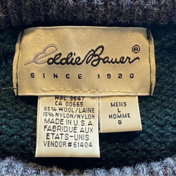 Eddie Bauer Vintage Wool Blend Crew Neck Sweater Size Large - Picture 3 of 10